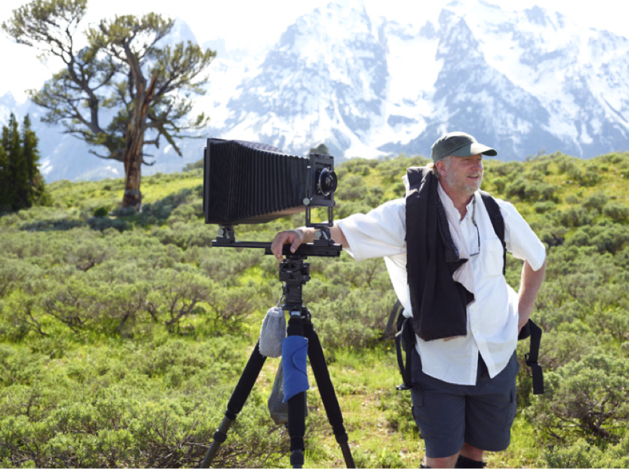 Rodney Lough Jr. and his “mirrorless” Arca Swiss 8x10 view camera. Photo by Mr. G