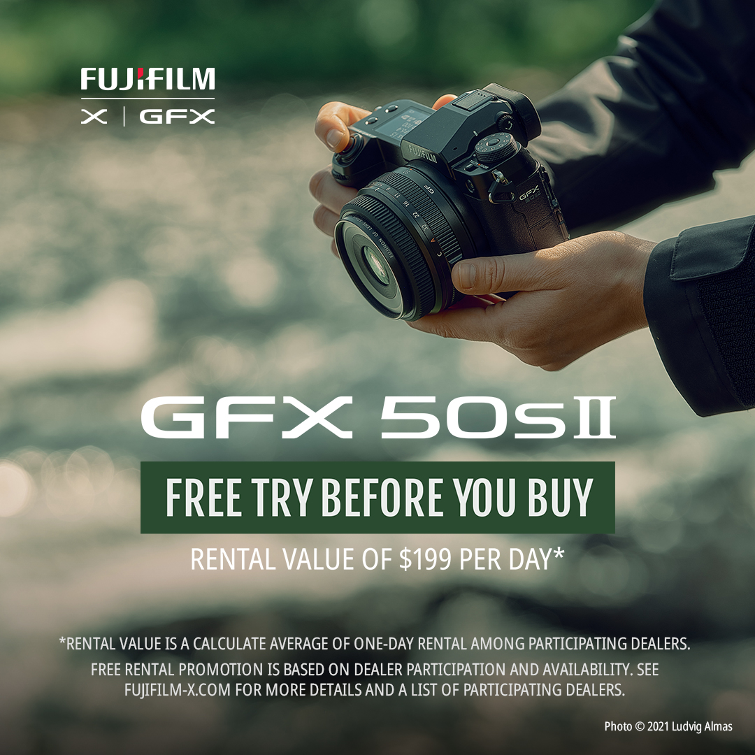 fujifilm gfx 50S II free day rental 2022