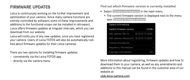 3Leica M11 Firmware update version 1.3.0.0
