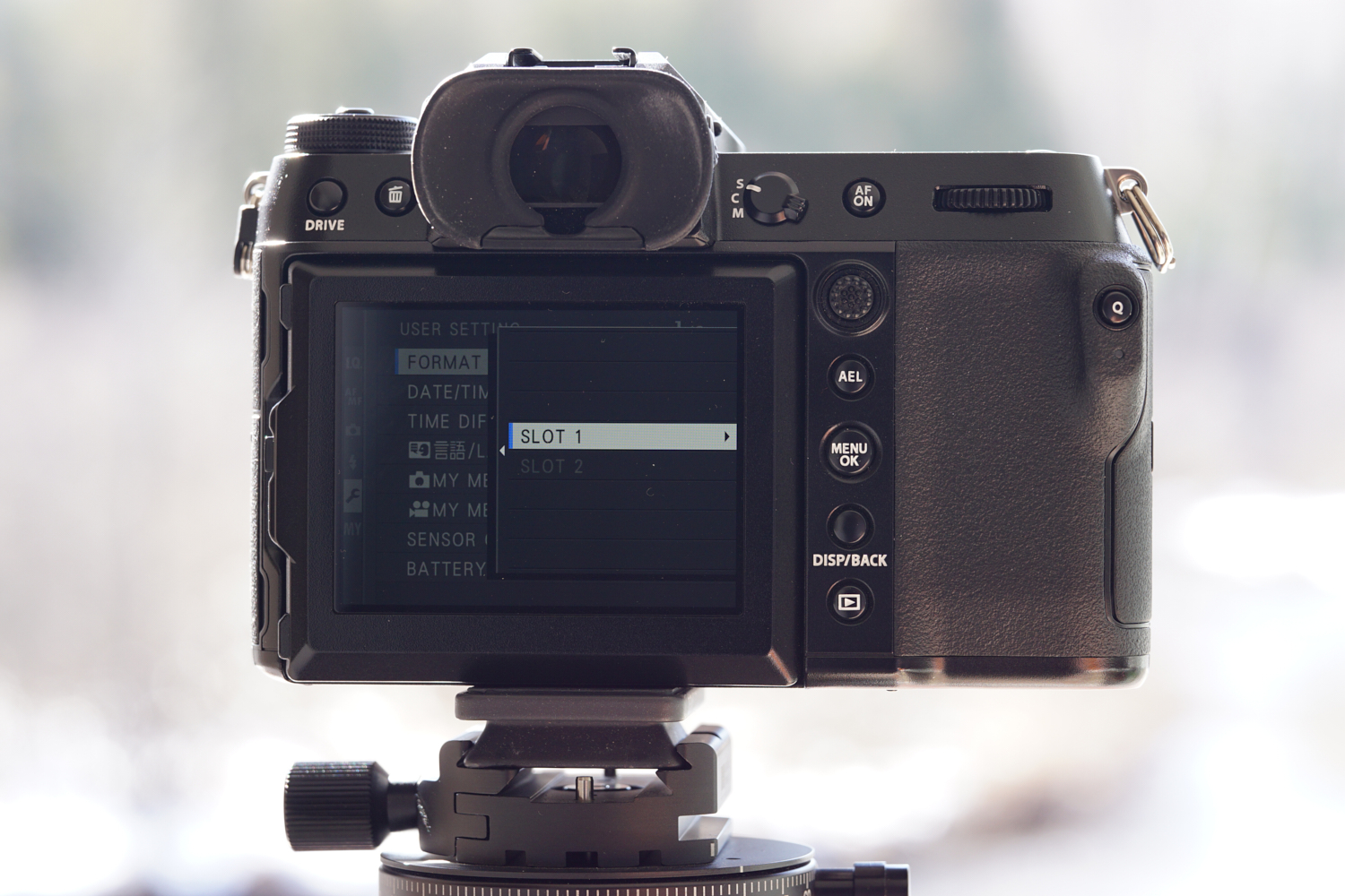 Fujifilm GFX 50SII Menu How to Settings Format Memory SD Card - format slot 1 