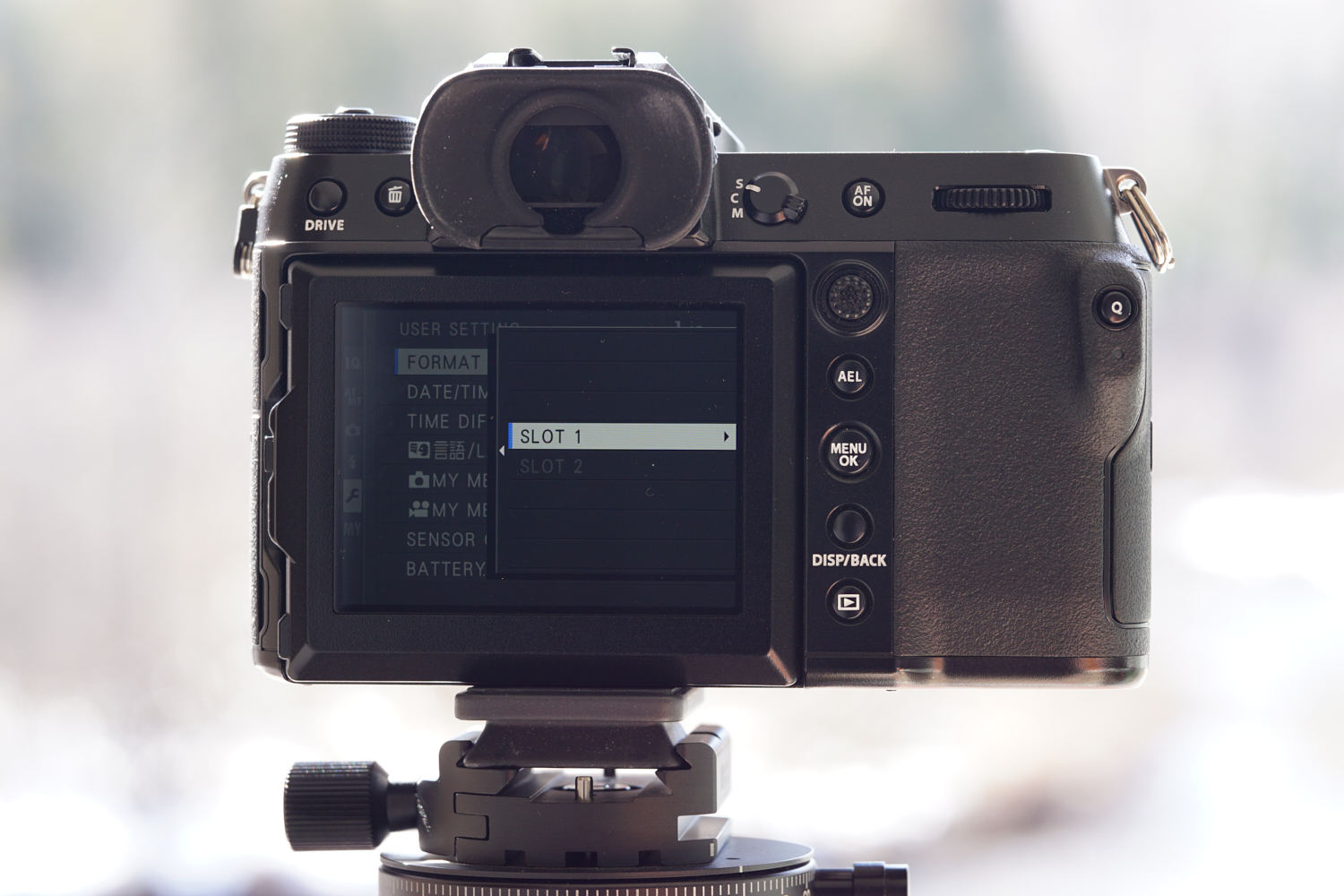 Fujifilm GFX 50SII Menu How to Settings Format Memory SD Card - format slot 1