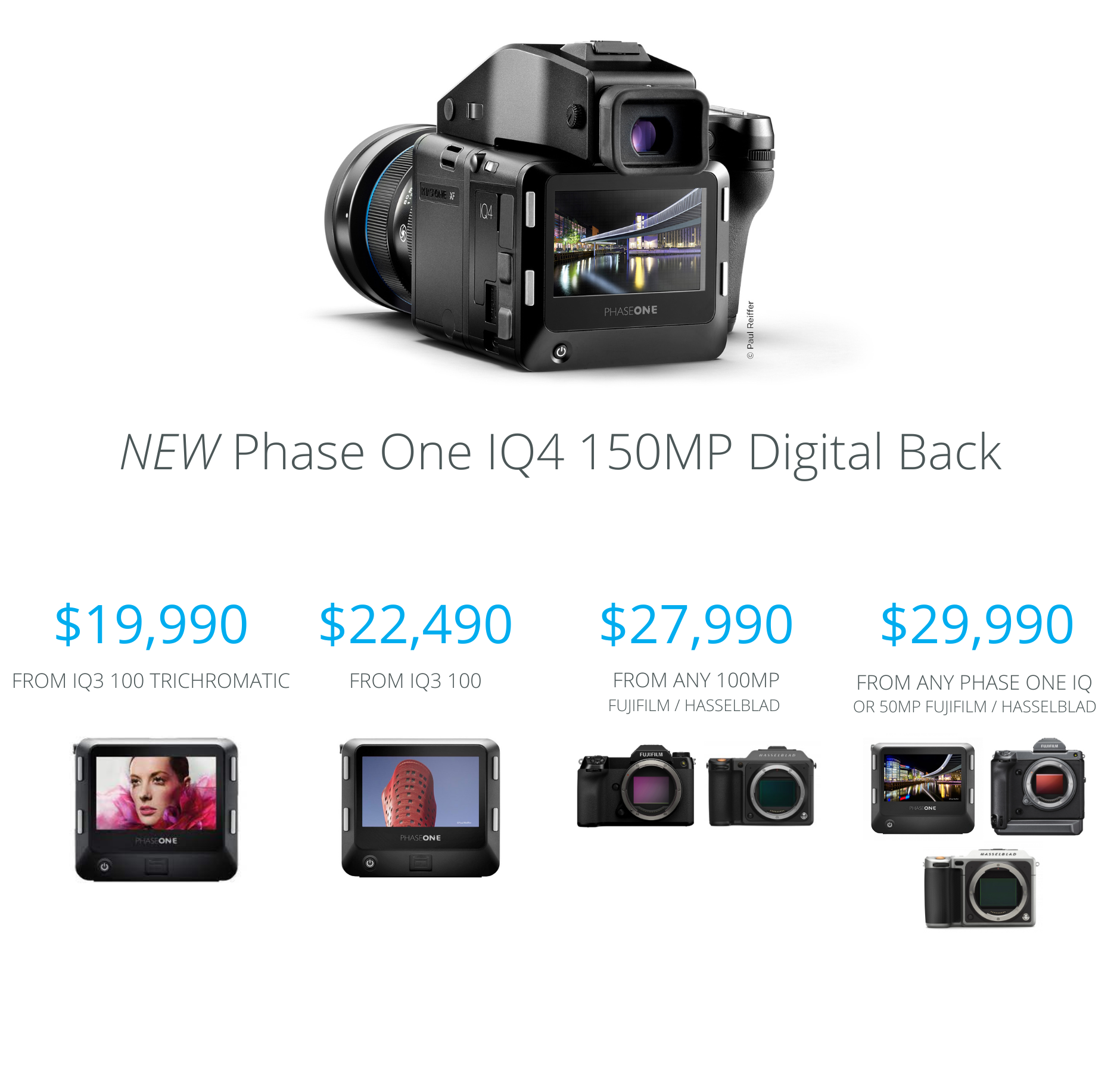 Trade Upgrade to IQ4 150 Phase One from Any Iq1 IQ2 IQ3 Fujifilm or Hasselblad 100MP 50 MP