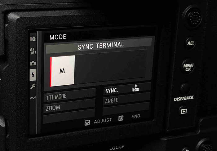 Fujifilm GFX Sync Terminal - menu setup 